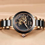 Watch - Classy Rhinestone Surface With Ceramic Band Quartz Watch