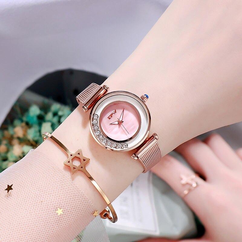 Watch - Classy Rolling Rhinestone Dial Quartz Watch