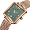 Watch - Classy Square Case With Stainless Steel Mesh Band Quartz Watch
