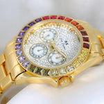 Watch - Colorful Rhinestone Adorned Quartz Watch