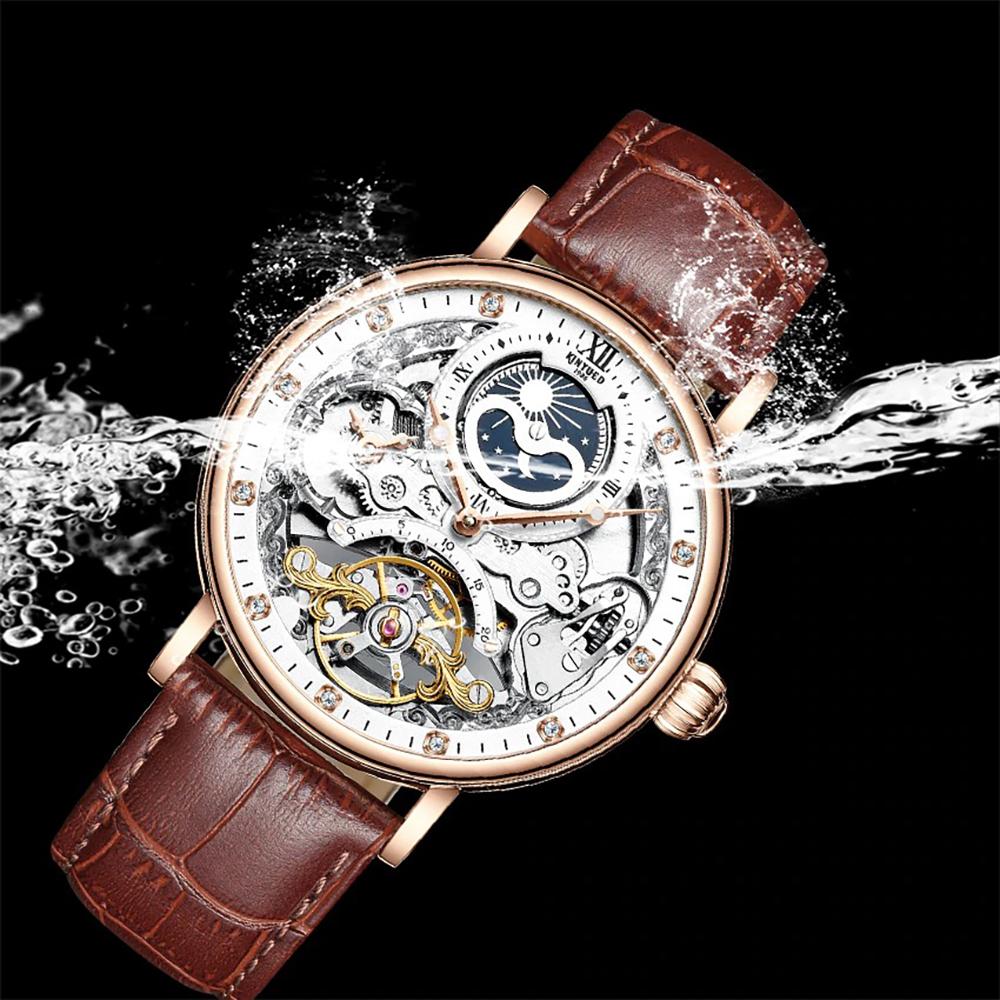 Watch - Cool Skeleton Watch With Rhinestone Dial Automatic Watch