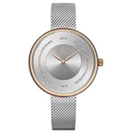 Watch - Creative Dial Design With Steel Mesh Strap Quartz Watch