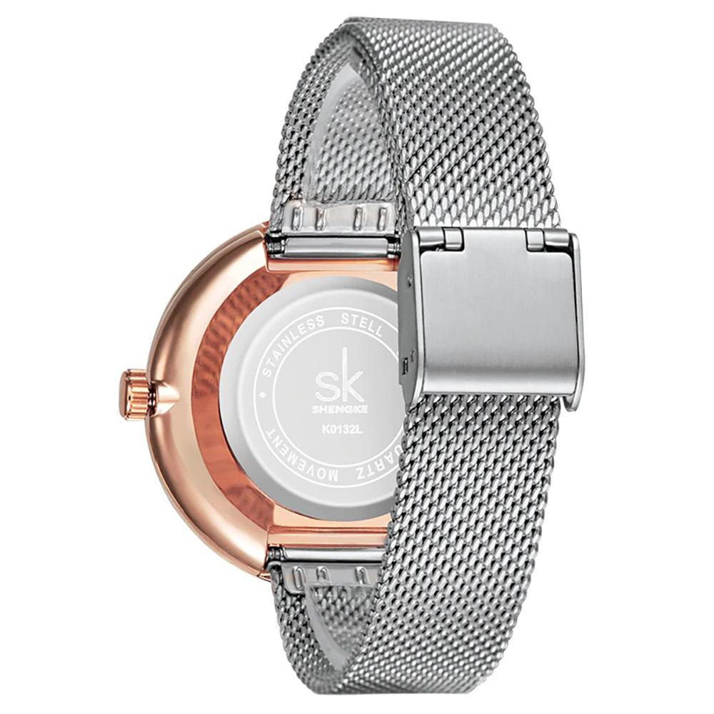 Watch - Creative Dial Design With Steel Mesh Strap Quartz Watch