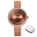Watch - Creative Dial Design With Steel Mesh Strap Quartz Watch