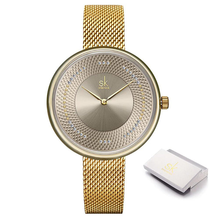 Watch - Creative Dial Design With Steel Mesh Strap Quartz Watch