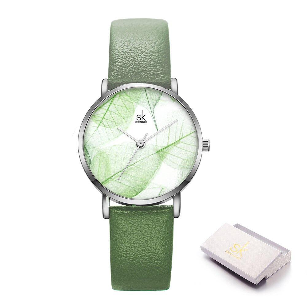 Watch - Creative Leaf Vein Dial Leather Quartz Watch