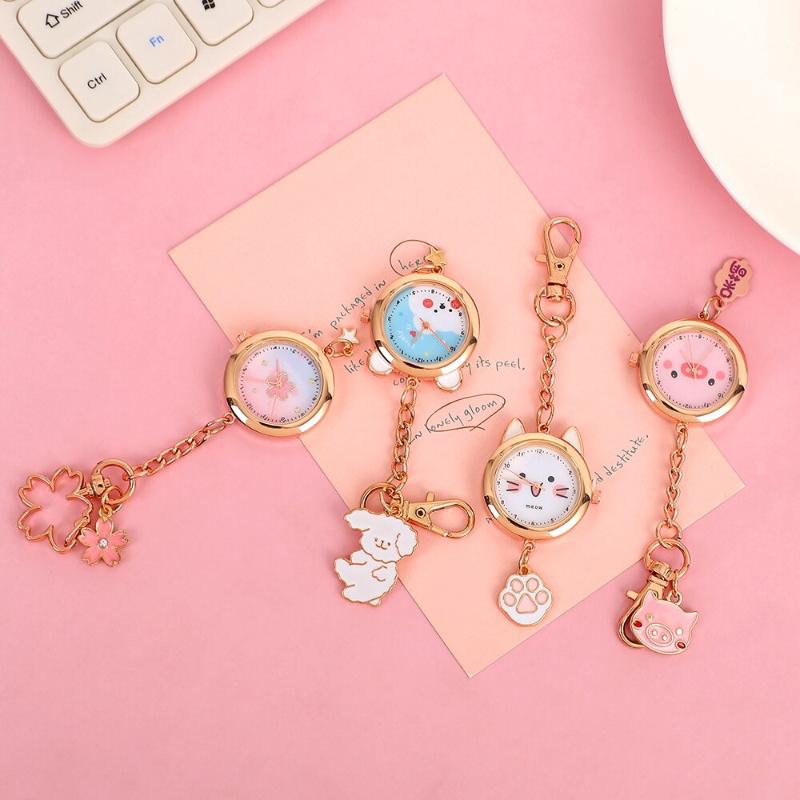 Watch - Cute Cartoon Cat Pocket Watch Keychain