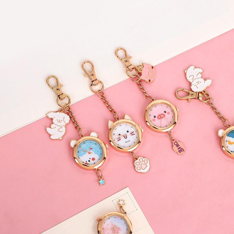 Watch - Cute Cartoon Cat Pocket Watch Keychain