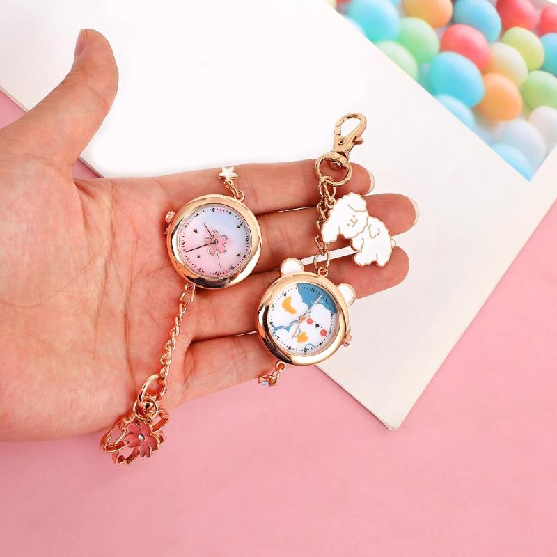 Watch - Cute Cartoon Cat Pocket Watch Keychain