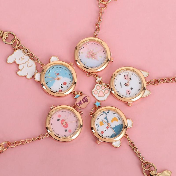 Watch - Cute Cartoon Cat Pocket Watch Keychain