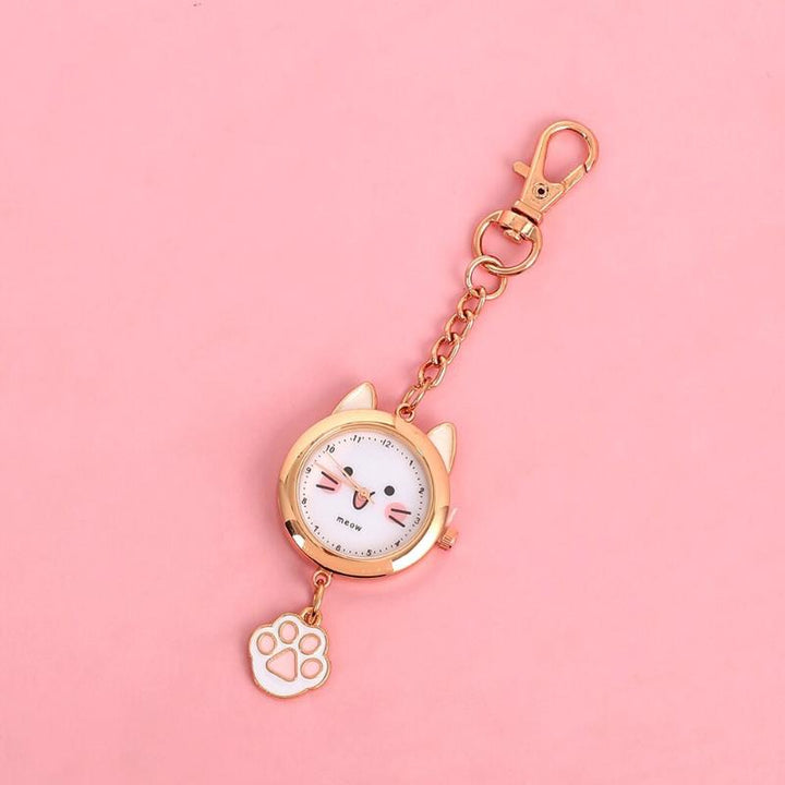 Watch - Cute Cartoon Cat Pocket Watch Keychain