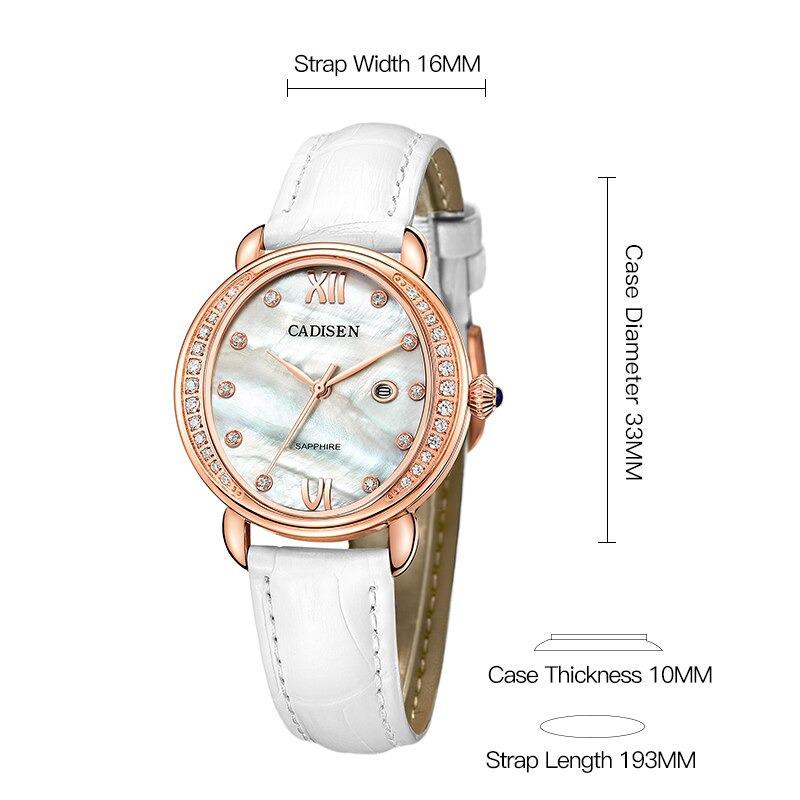 Watch - Dazzling Crystal Dial With Leather Strap Quartz Watch