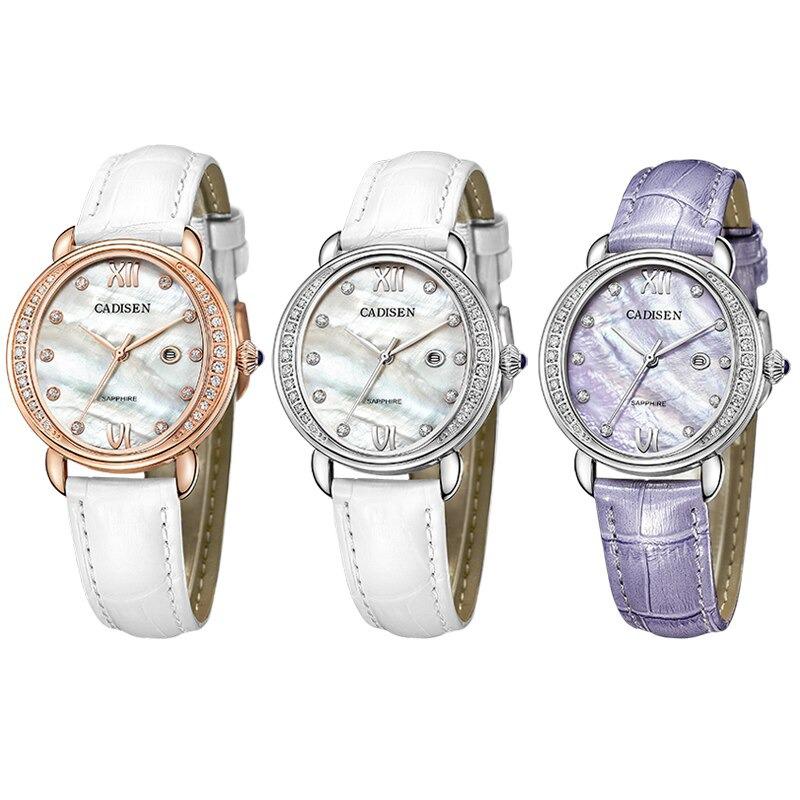 Watch - Dazzling Crystal Dial With Leather Strap Quartz Watch