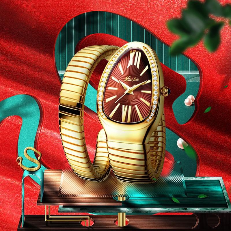 Watch - Dazzling Snake Shape With Two-Layer Wrap Around Strap Quartz Watch