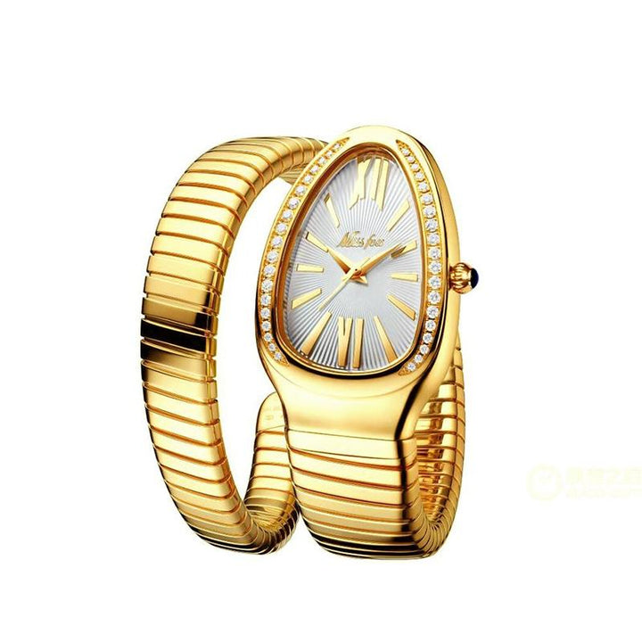 Watch - Dazzling Snake Shape With Two-Layer Wrap Around Strap Quartz Watch