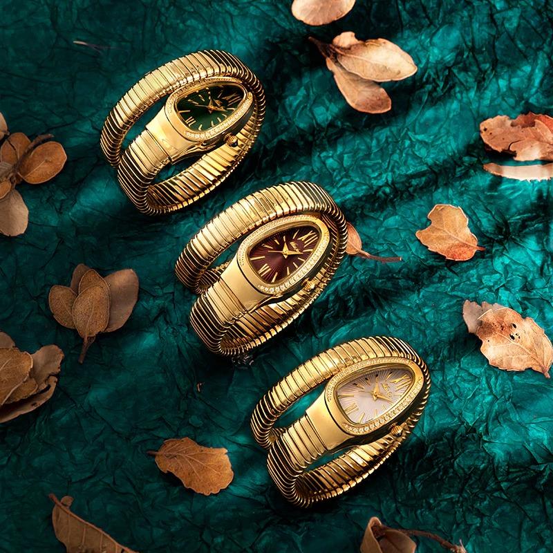 Watch - Dazzling Snake Shape With Two-Layer Wrap Around Strap Quartz Watch