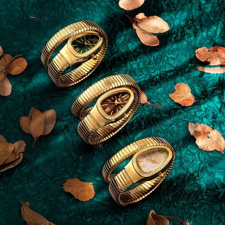 Watch - Dazzling Snake Shape With Two-Layer Wrap Around Strap Quartz Watch