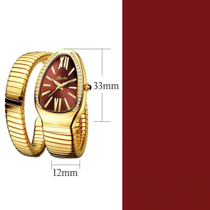 Watch - Dazzling Snake Shape With Two-Layer Wrap Around Strap Quartz Watch