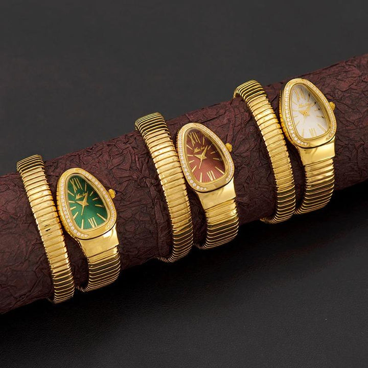 Watch - Dazzling Snake Shape With Two-Layer Wrap Around Strap Quartz Watch