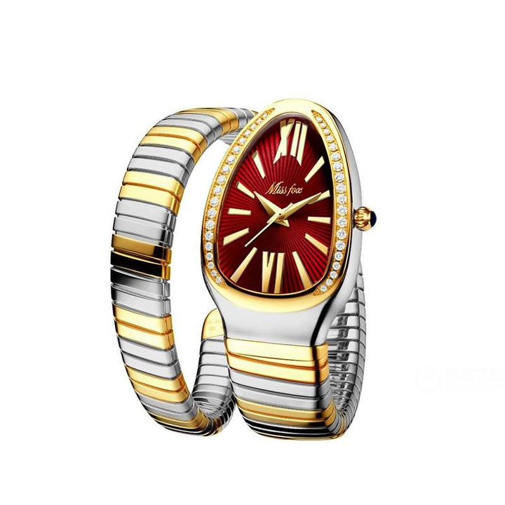 Watch - Dazzling Snake Shape With Two-Layer Wrap Around Strap Quartz Watch