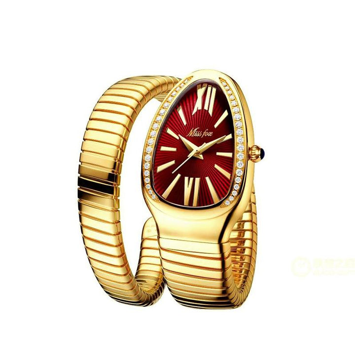 Watch - Dazzling Snake Shape With Two-Layer Wrap Around Strap Quartz Watch