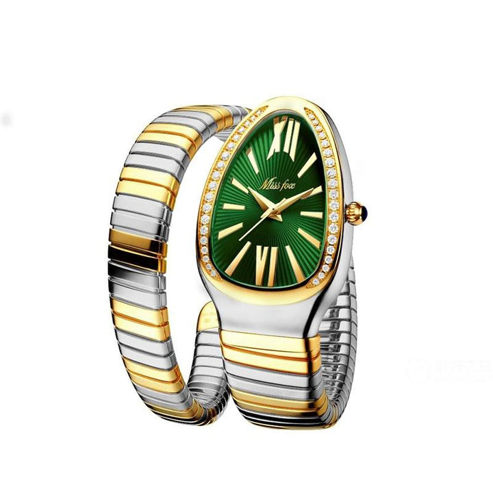 Watch - Dazzling Snake Shape With Two-Layer Wrap Around Strap Quartz Watch