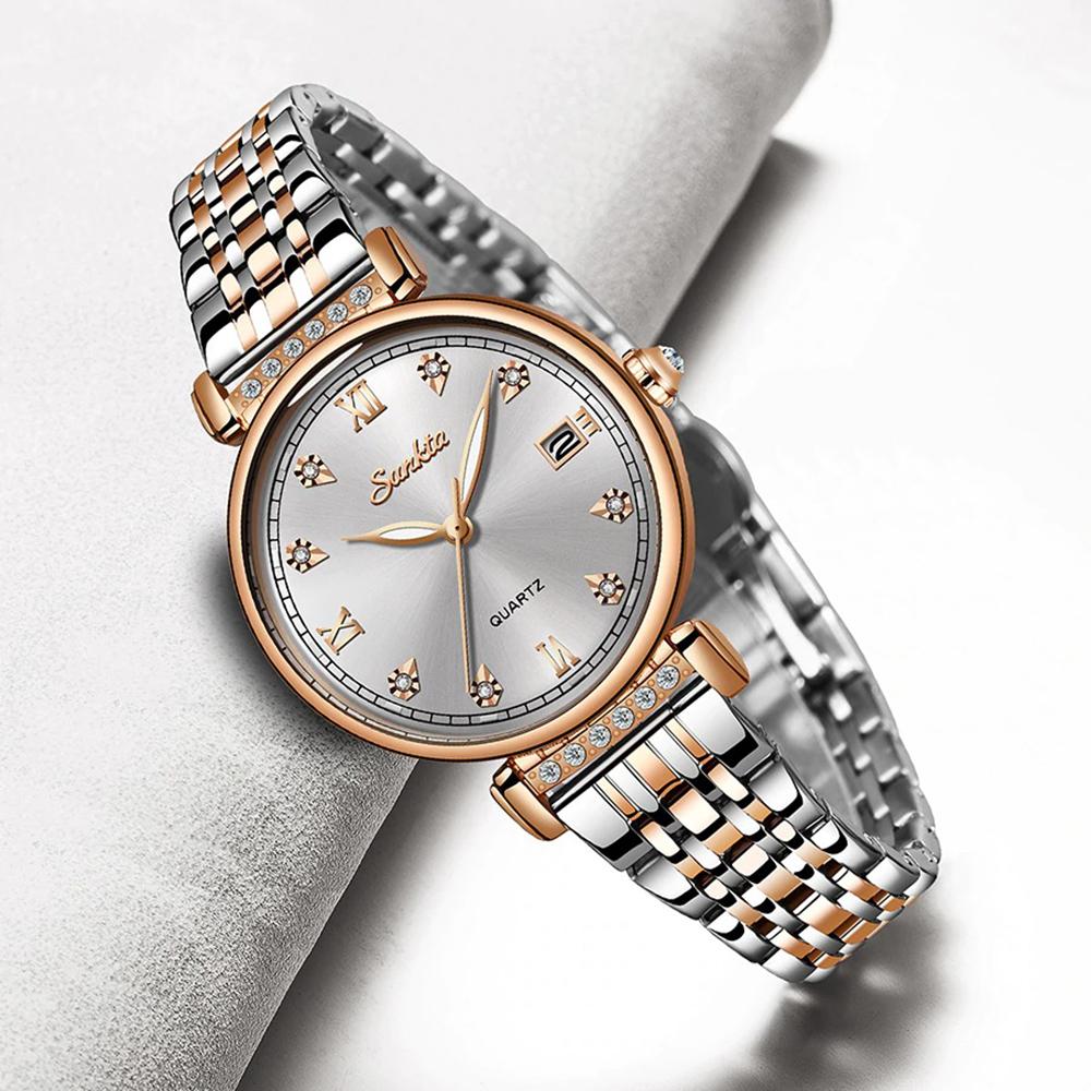 Watch - Delicate Stainless Steel With Ceramic Band Quartz Watch