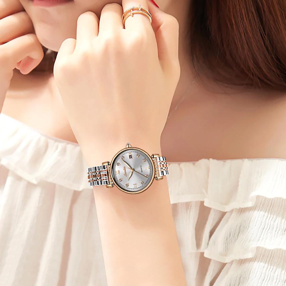 Watch - Delicate Stainless Steel With Ceramic Band Quartz Watch