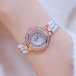 Watch - Elegant Crystal And Pearl Accent Quartz Watch