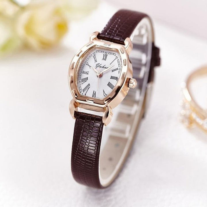 Watch - Elegant Quartz Wrist Watch With Stylish Leather Band