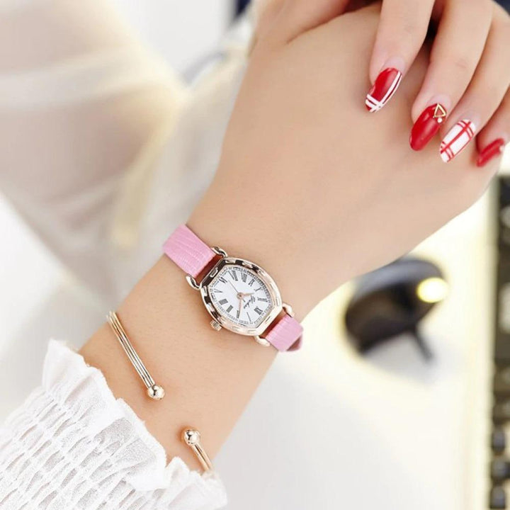 Watch - Elegant Quartz Wrist Watch With Stylish Leather Band