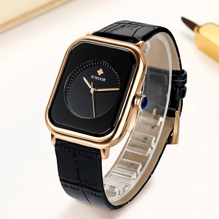 Watch - Elegant Square Case With Sophisticated Band Quartz Watch