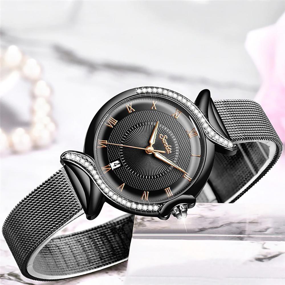 Watch - Elegantly Rhinestone Adorned Quartz Wrist Watch