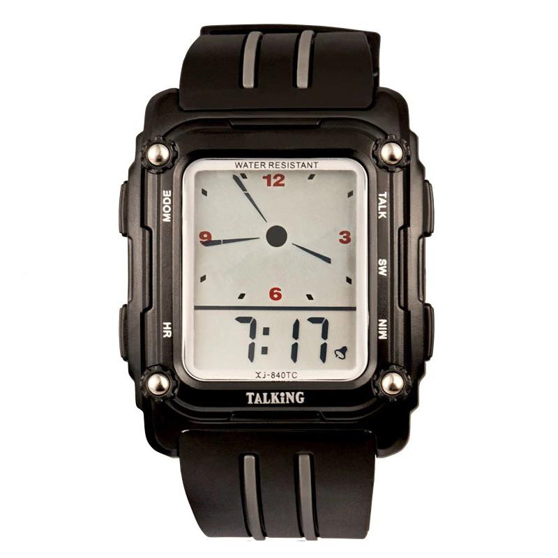 English Talking Digital Dual Time Display Wristwatch – Inspire Watch