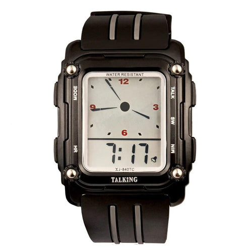 Watch - English Talking Digital Dual Time Display Wristwatch