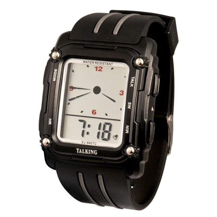 Watch - English Talking Digital Dual Time Display Wristwatch