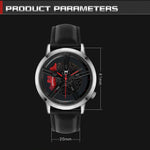 Watch - Fashion Wheel Series Dial With Leather Strap Quartz Watch