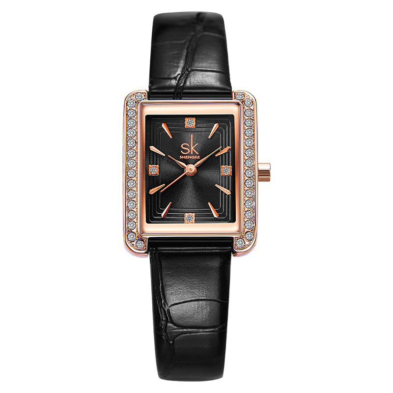 Watch - Fashionable Square Case With Sophisticated Band Quartz Watch