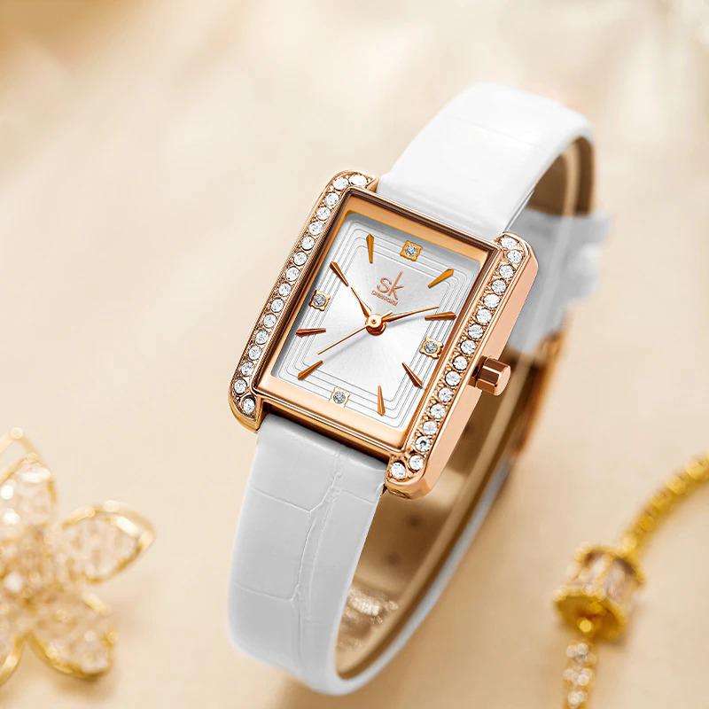 Watch - Fashionable Square Case With Sophisticated Band Quartz Watch