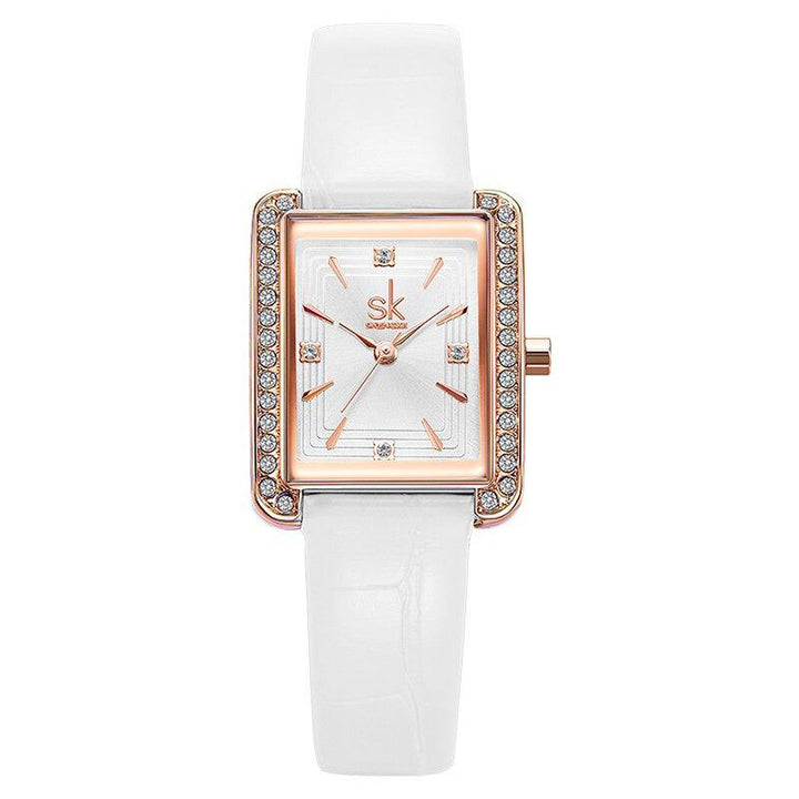 Watch - Fashionable Square Case With Sophisticated Band Quartz Watch