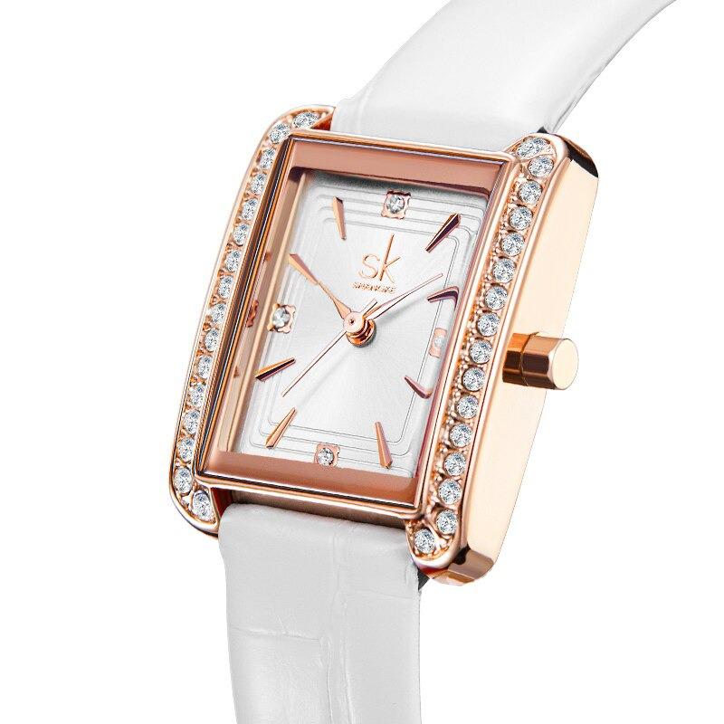 Watch - Fashionable Square Case With Sophisticated Band Quartz Watch