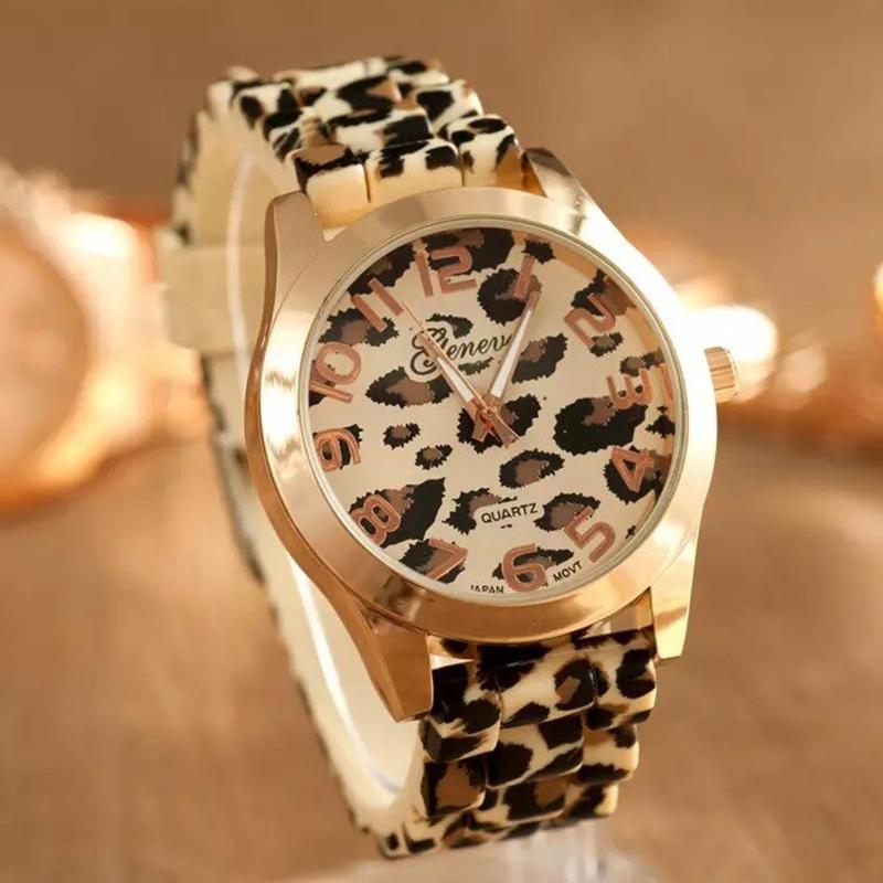 Watch - Fierce Fashion Leopard Print Silicone Strap Quartz Watch