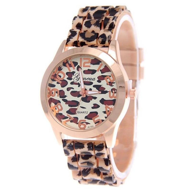 Watch - Fierce Fashion Leopard Print Silicone Strap Quartz Watch