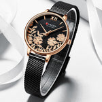 Floral Rose Wrist Watch For Women