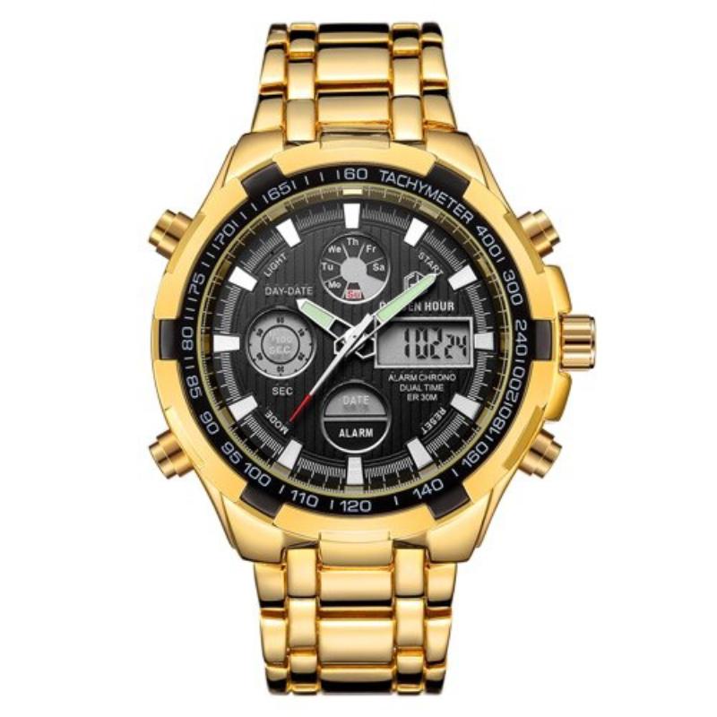 Watch - Full Steel Water Resistant Military Sport Digital Quartz Watch