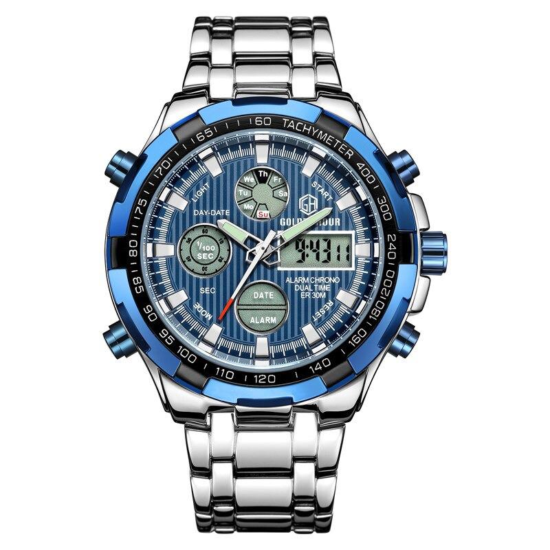 Watch - Full Steel Water Resistant Military Sport Digital Quartz Watch