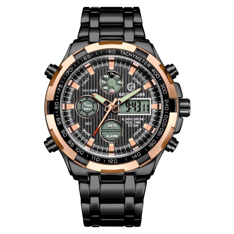 Watch - Full Steel Water Resistant Military Sport Digital Quartz Watch