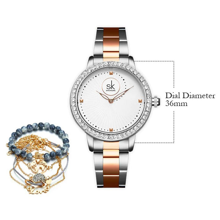 Watch - Gleaming Rhinestone Embedded Dial Quartz Watch