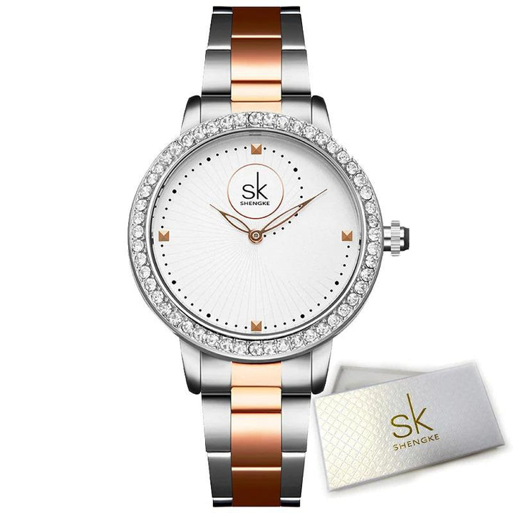 Watch - Gleaming Rhinestone Embedded Dial Quartz Watch