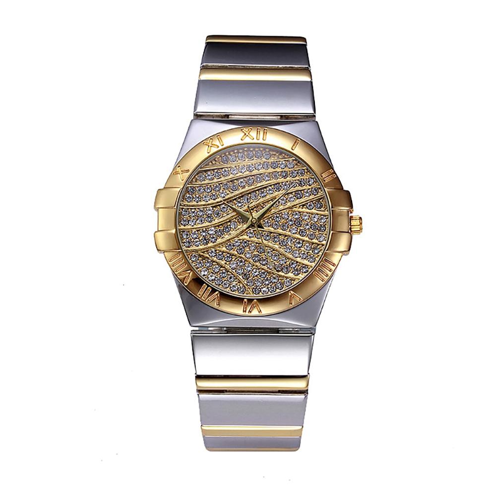 Watch - Gleaming Rhinestones Quartz Watch In Roman Numerals